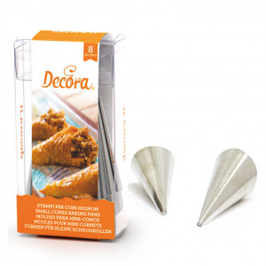 Moulds Stainless Steel Baking Cones Mignon Cones R2.5xH8cm, Set 8 Pieces - Img 1