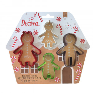 Műanyag karácsonyi vágók - Merry Family, 6 - 11 x 8 x H 2,2 cm, 3 db