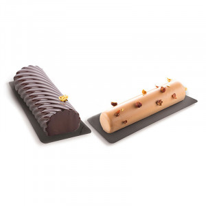 Műanyag süteménytartó állvány, fekete téglalap alakú modell, 26 x 8 x H 0,7 cm, 10 db-os készletben - Img 3