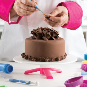 Műanyag torta dekorációs és prezentációs állvány R 24 x H 6 cm - Img 2