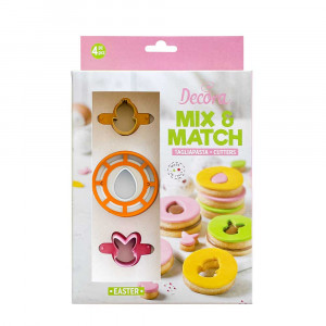 Műanyag vágók Mix &amp; Match Paste, Ø 3 és 6 x H 2,2 cm, 4 db
