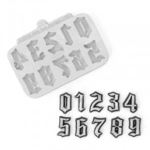 Mulaj Silicon Cifre Stil Gotic, H 2 cm - Img 2
