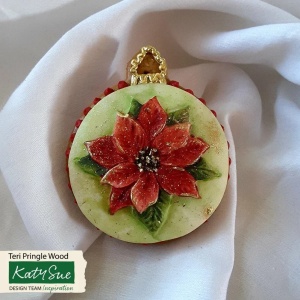 Mulaj Silicon Craciun - Decor / Top Cupcake cu Floare Craciun Ø 7 cm - Img 2