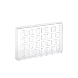 Napolitain Chocolate 5 x 2,6 x H 0,3 cm - Класическа форма от поликарбонат, 16 кухини, 5 гр. - Img 2