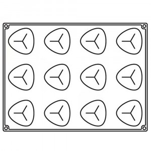 Natural Silicone mould, Single-portion 6,9 x 6,8 x h 5,2 cm, 100 ml, 12 cavities - Img 2