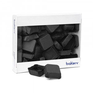 Négyzet alakú papír négyzetek Fekete, 3,5 x 3,5 x H 1,5 cm, 1500 db - Img 2