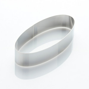 Oval stainless steel branch 27 x 12 x H 4 cm