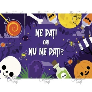 Pasta Zahar imprimata Halloween Model 17, A4 - Cofetarul Istet