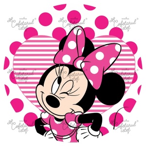 Pasta Zahar imprimata Minnie Mouse Model 1, Ø 20 cm - Cofetarul Istet