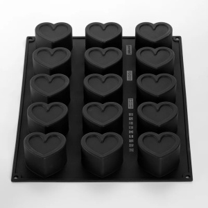Pavoflex mould 30x40cm Heart 15 cavities, 7 x 6 x H 4 cm, 130 ml - Img 2