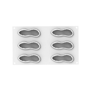 Peanut 3D 10.7 x 4.3 x H 4 cm - Silicone mould Monoportion, 6 cavities x 100 ml + cutter - Img 4