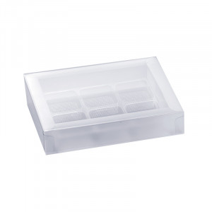 Plastic Praline boxes with satinised edges 6 cavities 10x11,5m-25pcs