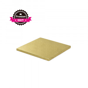 Platou Tort Patrat Auriu, 20 x 20 x H 1.2 cm - Img 1