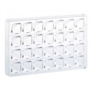 Polikarbonát forma 28 Praliné boltozat 9 gr, 2,65 x 2,65 x H 2 cm, 27,5x17,5 cm, 9 gr - Img 2