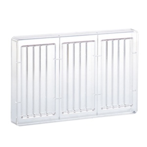 Polikarbonát forma 3 tábla Csokoládé rönk 100 gr, 17,5 x 27,5 x H 2,6 cm, 103 gr - Img 2