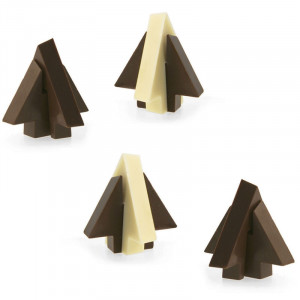 Polycarbonate chocolate mould, Christmas tree Ø 4.2 cm, 8 notches, 20x12xH2.2cm - Img 2