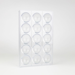 Polycarbonate mould 15 Praline Golf Ball, Ø 4.2 x H 2.1 cm, 9.5 gr - Img 3