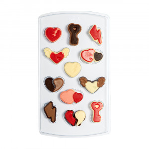Praline / Decoruri Ciocolata, Love Ø 1.5 x H 2.6 cm - Set Matrita Plastic si Accesorii Ambalare - Img 3