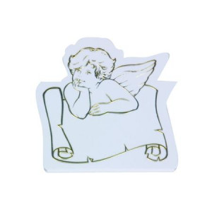 Price Tags White Plastic Material, Gold Print, 6.5 x H 6.5 cm, Set 15 pcs