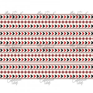 Printed Sugar Paste Decor Traditional Model 6, 4 Decor Stripe 5 x 29 cm, A4 - Confectioner Istet