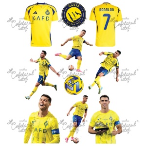 Printed Sugar Paste Football Ronaldo Ronaldo Model 1, 10 Decorations Ø 4 - 10 cm cm, A4 - Confectioner Istet