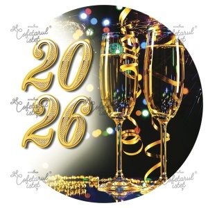 Printed wafer Celebrations - New Year's Eve Model 16, Ø 20 cm - Confectioner Istet