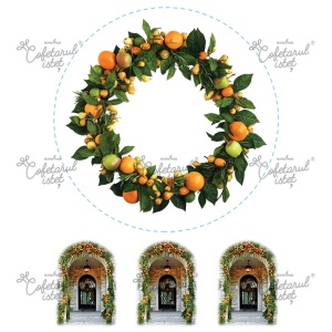 Printed Waffle Autumn - Winter Model 1, Ø 20 and 3 Decorations Ø 7.5 cm, A4 - Confectioner Istet