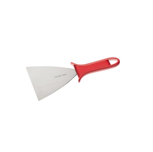 Rascheta Inox Hard cu Maner Plastic Rosu, 12.5 x 10 cm