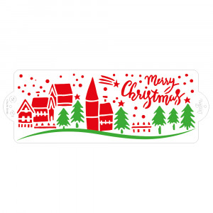 Sablon Plastic Decor Side Decor, Merry Christmas, 28 x 10 cm - Img 1