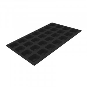 Savarin Square Silicon Savarin mould 6.8 x 6.8 x H 2.6 cm, 28 cavities, 90 ml (SQ090) - Img 4