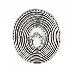 Scalloped Oval - Stainless Steel Cutters Ø 4 - 15 x H 2 cm, Box 12 pcs - Img 1