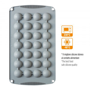 Semi-spherical silicon mould Ø 3 x H 1.5 cm, 28 cavities - Img 2