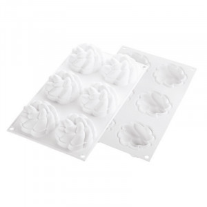 Set Tarte Ø 8 cm Floare, 6 Rame Microforate + Forma Silicon 6 Cavitati - Img 6