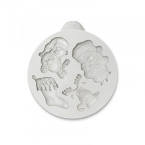 Silicon Christmas mould, 2.5 - 4 x 2 - 3 cm, 4 decorations - Img 2