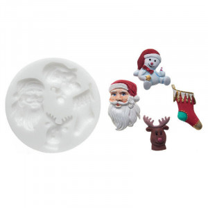 Silicon Christmas Mould, 4 Subjects (SLK216) - Img 1