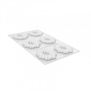 Silicon Decor Top/Insertion mould Flora Ø 7.5 x H 0.75 cm, 6 cavities, 19 ml - Img 2