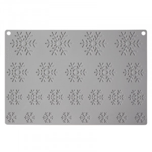 Silicon Gourmand Snowflakes mould Ø 2.3, 3.5, 4.6, 5.7 x H 0.15 cm, 52 cavities - Img 2