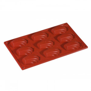 Silicon Madeleine mould 6.8x4.5xh1.8cm, 9 cavities