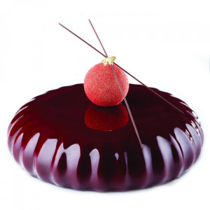 Silicon mould 3D Plissee cake Ø18xH4.7cm - Img 1