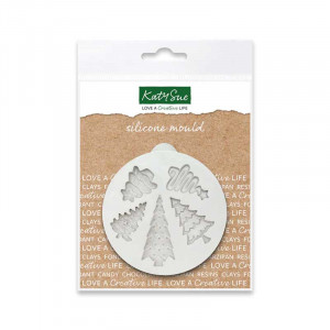 Silicon mould Christmas Brads, 2.5 - 4.5 x 2 cm, 5 Decorations - Img 1