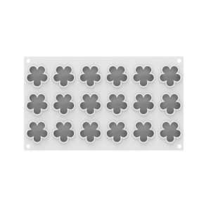 Silicon mould Flower XS Ø 4.2 x H 1.5 cm, 18 cavities x 13 ml - Img 2