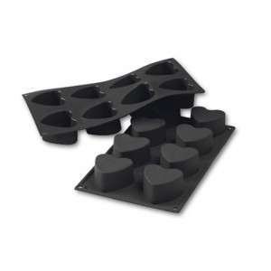 Silicon mould Hearts Ø6xH3.5cm, 8 cavities