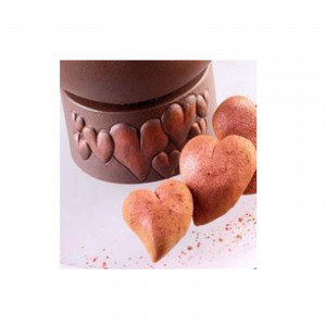 Silicon Mould Medium Egg Holder Decorated with Hearts, Ø 7.2 x H 4 cm