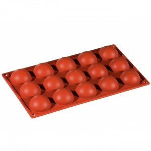 Silicon Semi-spherical mould Ø5xh2.3cm, 15 cavities