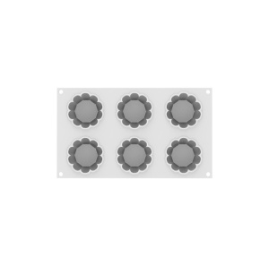 Silicone mould Charlotte 100 Ø 7 x H 3.3 cm, 6 cavities x 100 ml - Img 3
