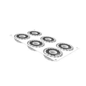 Silicone mould Kaleido 75 Ø 7.5 x H 2.5 cm, 6 cavities x 75 ml - Img 3