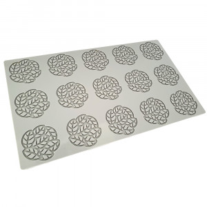 Silicone mould PavoDecor Leaves Round Shape, 15 cavities Ø 5 x H 0.2 cm, 2.1 ml - Img 2