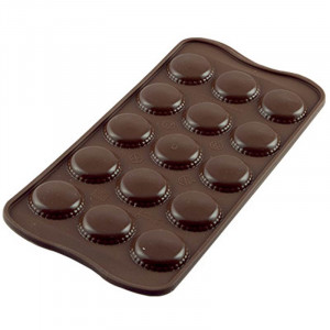 Silicone Praline mould Silikomart Macaron Ø 3 x H 0.7 cm, 7.5 ml, 15 cavities (SCG21) - Img 1