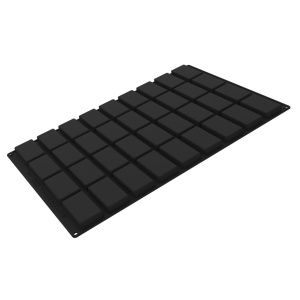 Silicone Rectangle Single Serving Silicone Mould 8.7 x 4.8 x H 1.5 cm, 36 cavities, 61 ml (SQ095) - Img 4