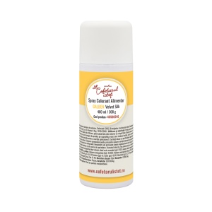 SPRAY VELVET Silk – Хранителен оцветител, жълт Pantone 121 U, 400 мл